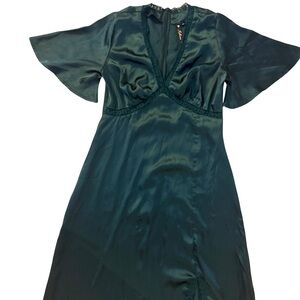 Elegant Green Satin Dress